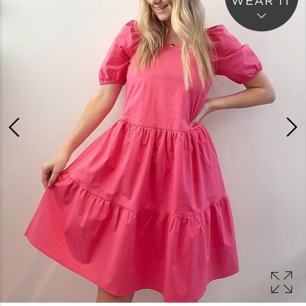 Loft Square neck, puff sleeve dress